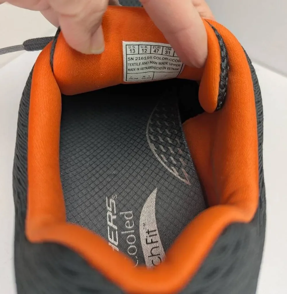 Skechers Archfit gray & orange go walk air cooled comfort sneakers mens 13